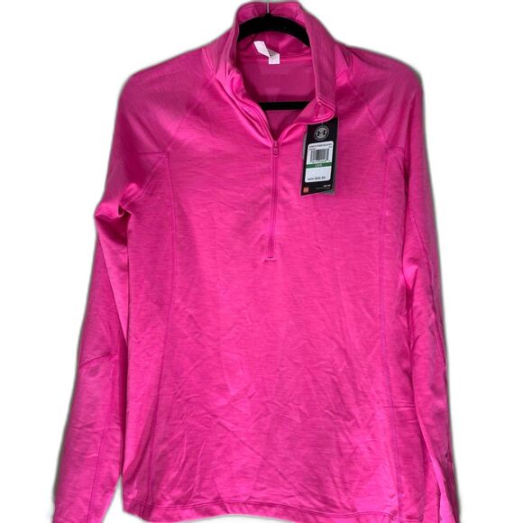 Under Armour Top Women’s Size L Color Pink ColdGear 1/2 Zipper Training Shirt - Picture 11 of 11